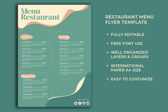 Download Restaurant Menu Flyer Print Template - Print template Collection