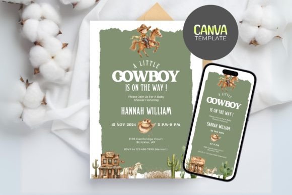 Download Cowboy Baby Shower Invitation Template - Invitation Collection